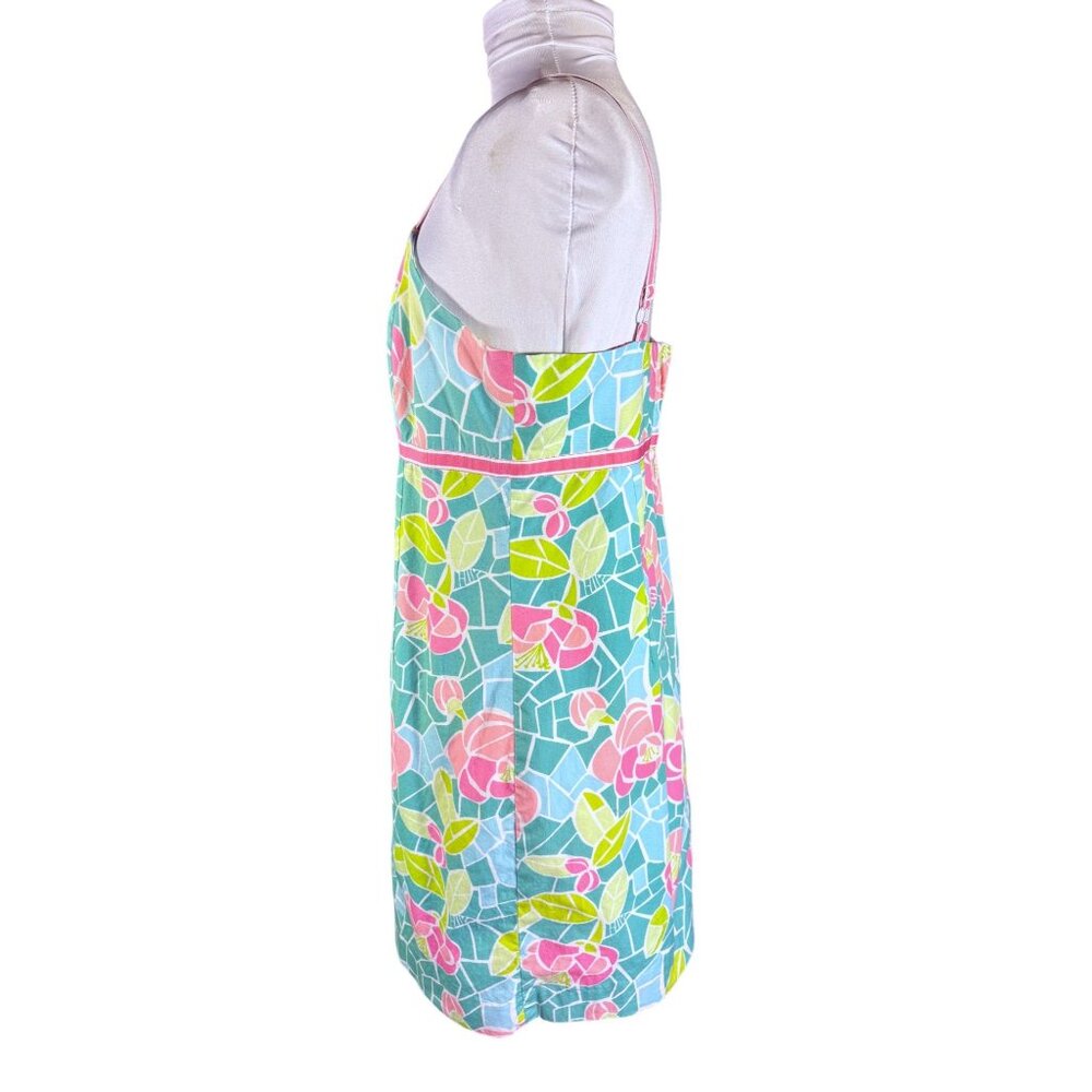Lilly Pulitzer Floral Cote D'azur Mosaic Roses Junior Size 16 Vintage 1990s - Picture 5 of 8